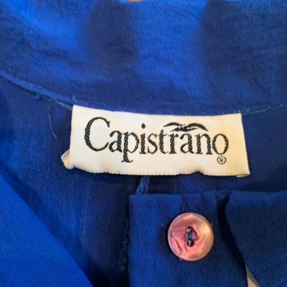 Capistrano Vintage Blue and White Pullover Top - Picture 4 of 8